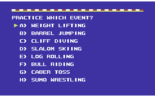 World Games screenshot 5 for Commodore 64
